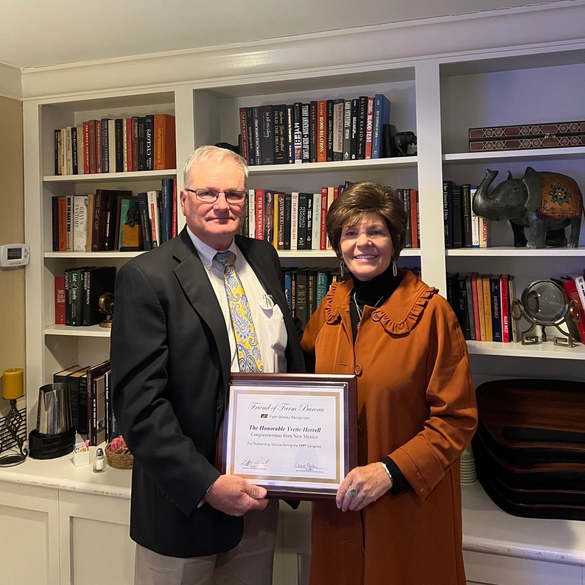 A BIG thank you to <a href="/NMFarmBureau/">NMF&LB</a> President Larry Reagan and all of the amazing men and women on his team for presenting me with the Friends of Farm Bureau Award. 

Promoting and protecting New Mexico's agriculture will continue to be the honor of a lifetime.