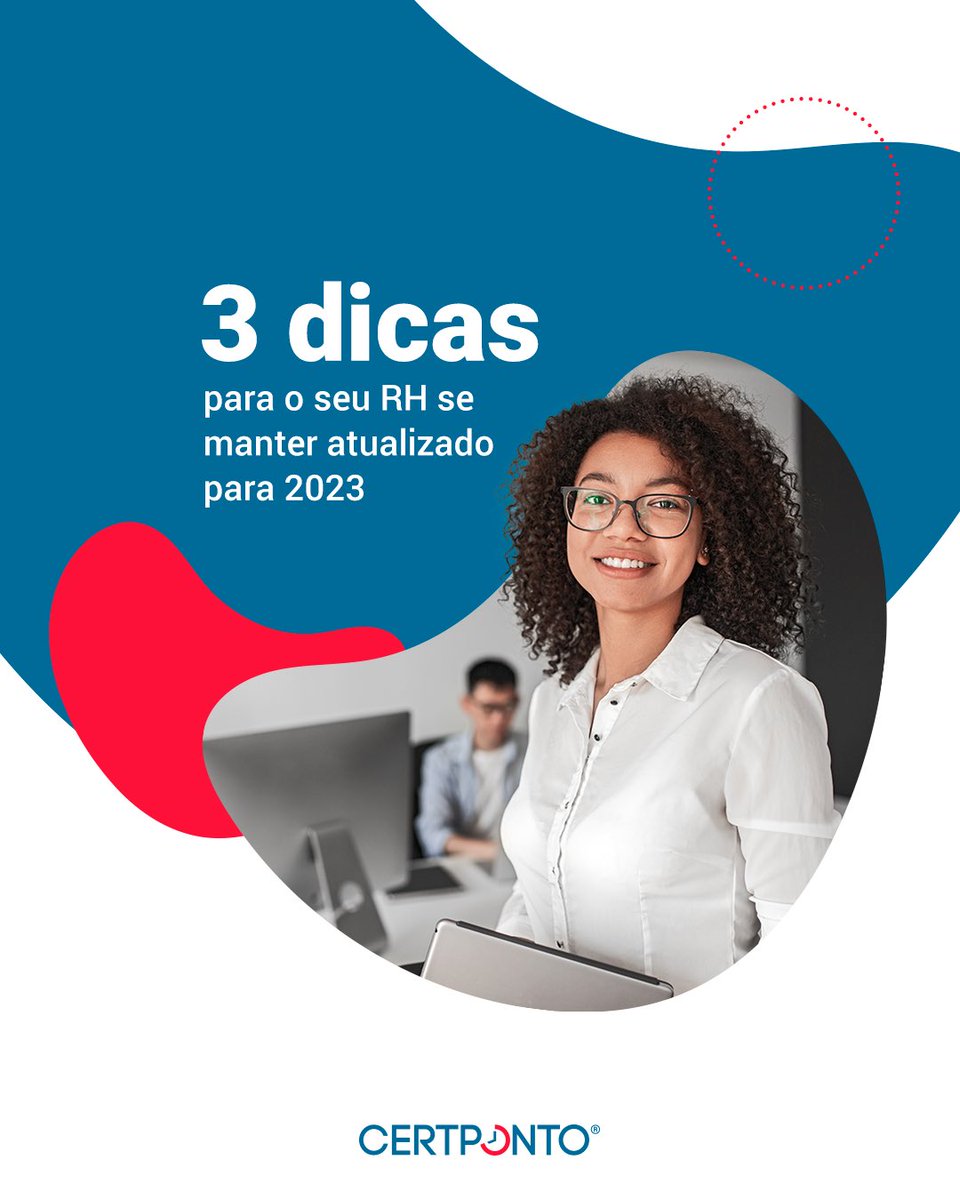 CERTPONTO's tweet image. Acompanhar tendências de RH é uma ótima estratégia para garantir que os recrutadores e o time de Departamento Pessoal se mantenham atualizados e preparados para o mercado.
Então separamos 3 dicas para você manter o foco e fazer de 2023 um ano de muito sucesso!
#certponto