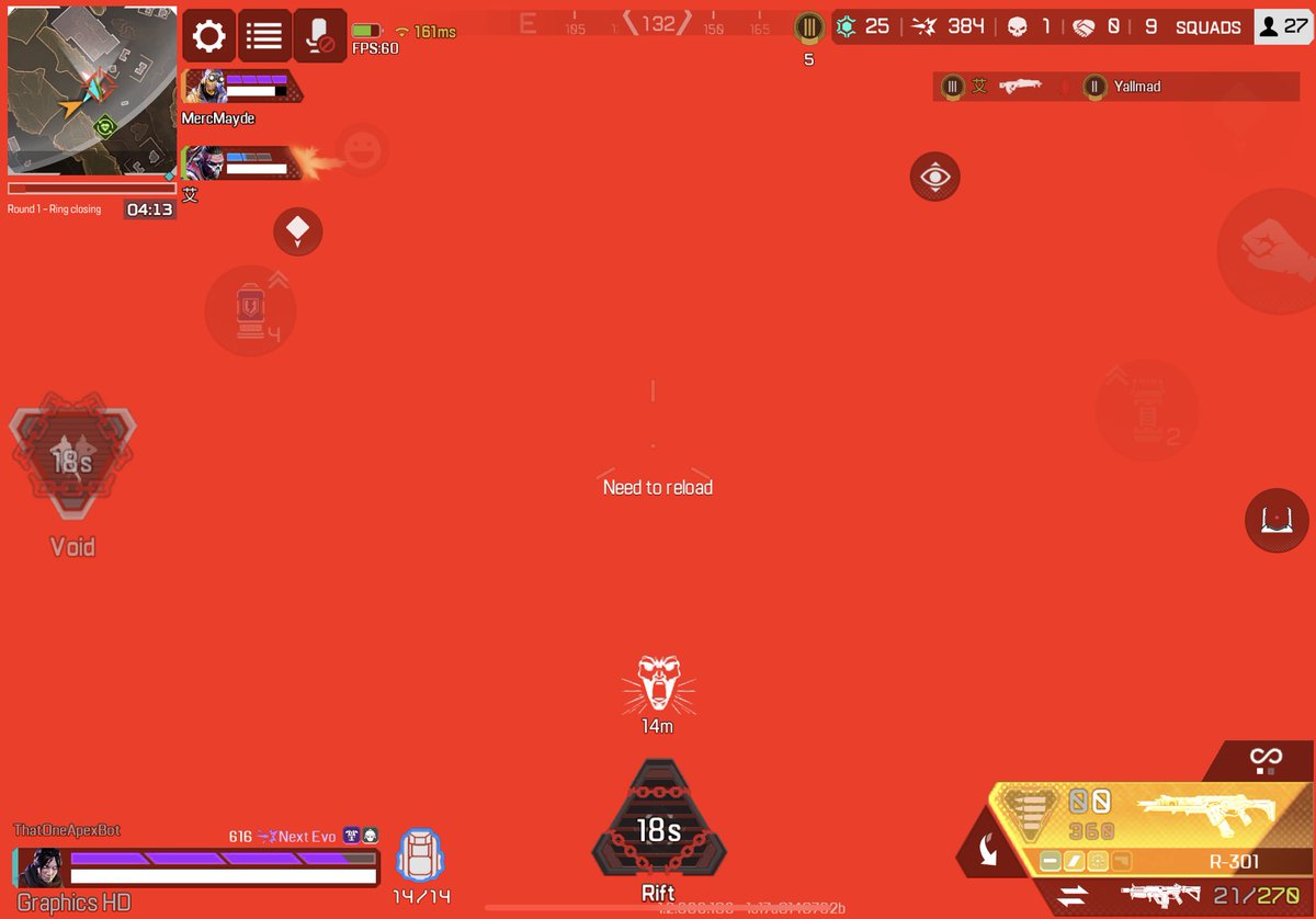 Christmas7537's tweet photo. @PlayApexMobile This bug still exists. I hope you can close down soon🤮🤮🤮 https://t.co/lpaoHn78fW