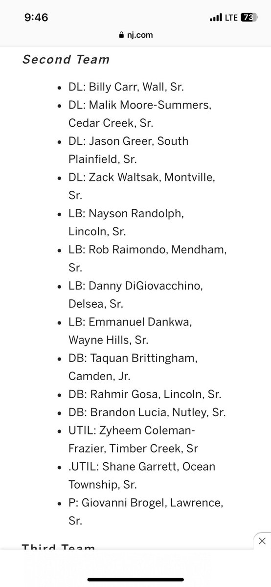 Honored to be named Second Team All Group 3! <a href="/MustangsFBall/">Mustangs Football</a>