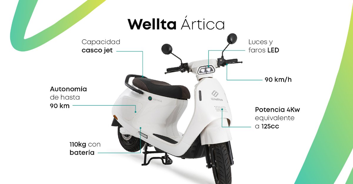 Elegancia y ligereza en nuestra Wellta Ártica.🛵💨

👉🏼 Es la hermana pequeña de la Wellta Boreal y su consumo es tan solo de 1€ en electricidad por cada 100km (8 veces mas barato que una moto de combustión.🤯)

Descubre más sobre ella aquí: bit.ly/3gApci0