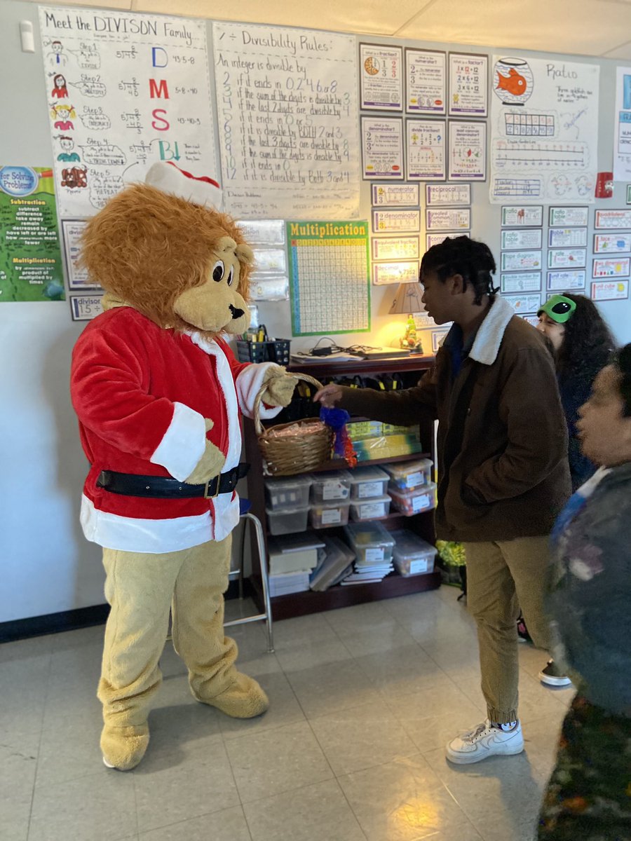 Our very own Santa Lion surprised students going door to door with holiday wishes and candy canes. <a href="/gcschools/">Greenville County Schools</a> <a href="/dmcdonald141/">Dr. David McDonald</a> #HappyHolidays #MerryChristmas #askmeaboutlakeview