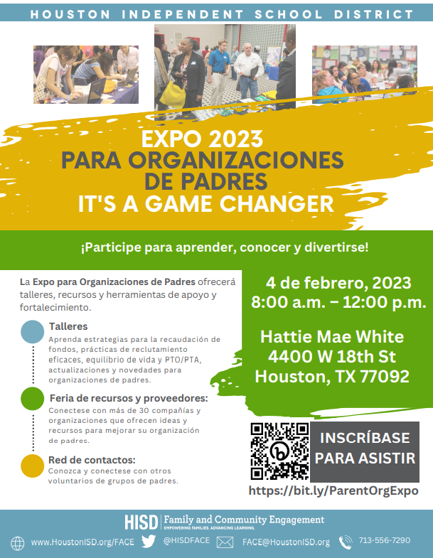 HISDFamilies's tweet photo. Parents and Caregivers! 📢 Are you looking to build or strengthen your parent organization? Join us for an incredible day of learning and growing at the Parent Organization Expo! 🙌 Use the link to register now! https://t.co/jpWs7DwQYG @houstonisd https://t.co/nISxhO8iuA