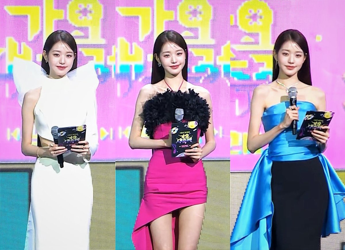 WonyoungCharts's tweet photo. i hope one day kpop stans can understand that being the host of the event have different outfit requirements than idols and that ive members are not losers like yall that would get mad if my member is required to glam up as the MC of the festival we're attending ❤️ https://t.co/eV7b7ZRBuK