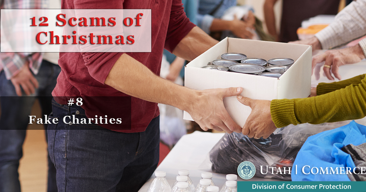 UtahDCP's tweet photo. #12ScamsofChristmas from @bbb_us - #FakeCharities: Do your research before donating this year. Our "Verify a Registration" tool can tell you if a charity is registered in this state as well as how much of your donation goes to the cause:
https://t.co/8HKZKXSntq https://t.co/ofnHjNpL7y
