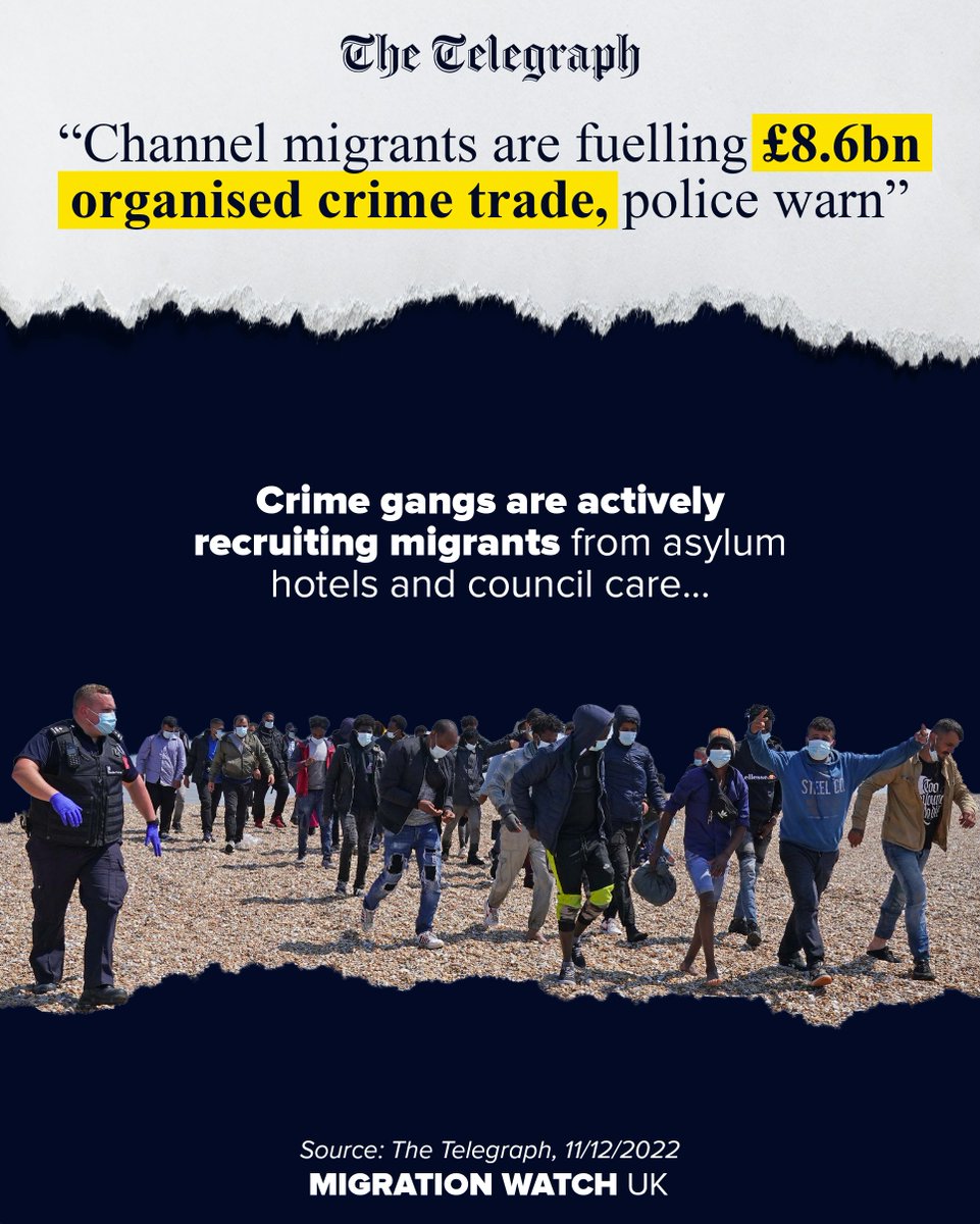 MigrationWatch's tweet photo. Our lax attitude to those breaking in via our broken border all but makes us complicit with organised crime gangs. https://t.co/OVIEyClfvA