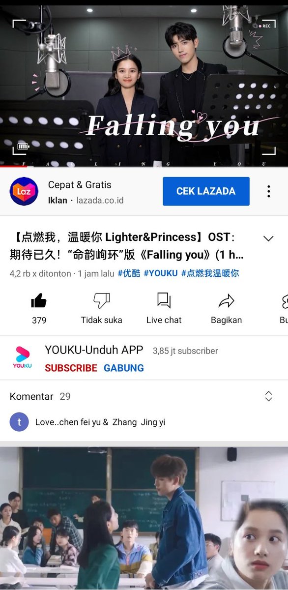 callme_isilia's tweet photo. Yaaasss finallyyyy their release the cover song!! ❤❤
#zhangJingyi voice is actually really good!! She can do high notes but maybe she still feels shy😍🥰🔥
#LighterAndPrincess
#ChenFeiyu #zhangjingyi
#FallingYou https://t.co/cj2S9jMyyl