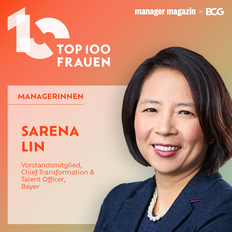 I am very honored to be included by <a href="/manager_magazin/">manager magazin</a>  and <a href="/BCG/">Boston Consulting Group</a> in the circle of the 100 Most Influential Women in German business and would like to thank the jury for their recognition of my work for <a href="/Bayer/">Bayer AG</a> .