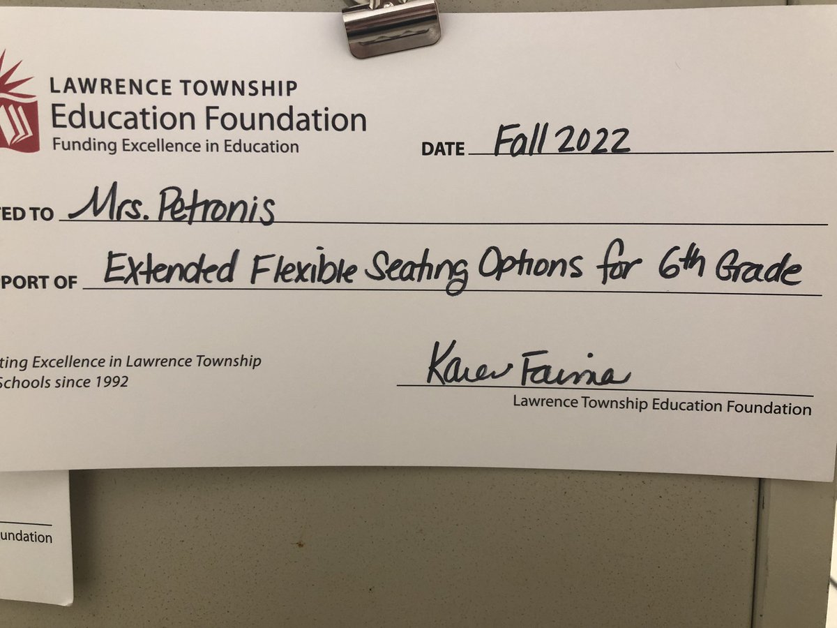 MrsPetronis's tweet photo. Thank you @LTEFNJ for approving and funding my grant for more flexible seating options. This will benefit the Ss so much!! @LISShines https://t.co/icoPNbtzS2