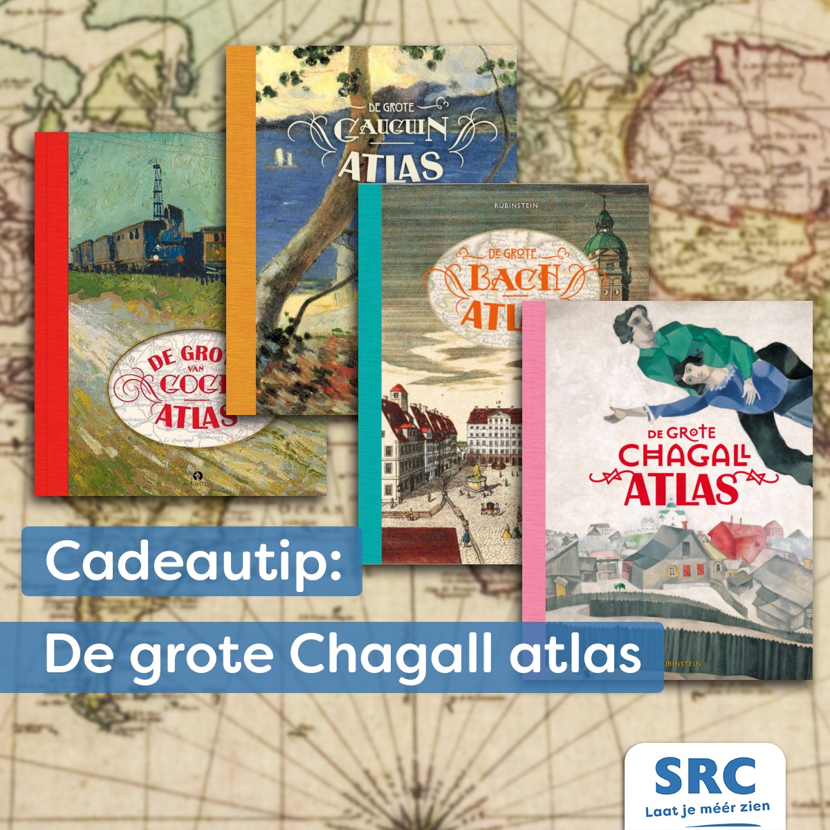 🎁 Cadeautip voor de #feestdagen
'De grote Chagall atlas' verschijnt bij uitgeverij Rubinstein. Na #VanGogh, Gauguin en Bach al weer de 4e in een prachtige reeks van kleurrijke boeken. Ontdek alles over waar deze kunstenaars woonden en werkten. Erg mooi om te geven en te krijgen!