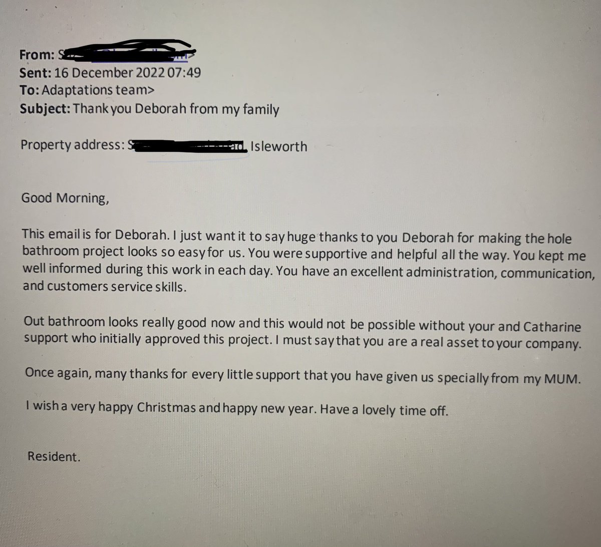 GurjitR1's tweet photo. Just wanted to say thank you to our planning team here at @LamptonServices 
We have received great feedback from one of our residents for whom we carried out adaptation work to her bathroom to make the use of facilities easier for her @R0BLampton @JassiSohal12 @SLamptonservice https://t.co/4mTygN3VaA