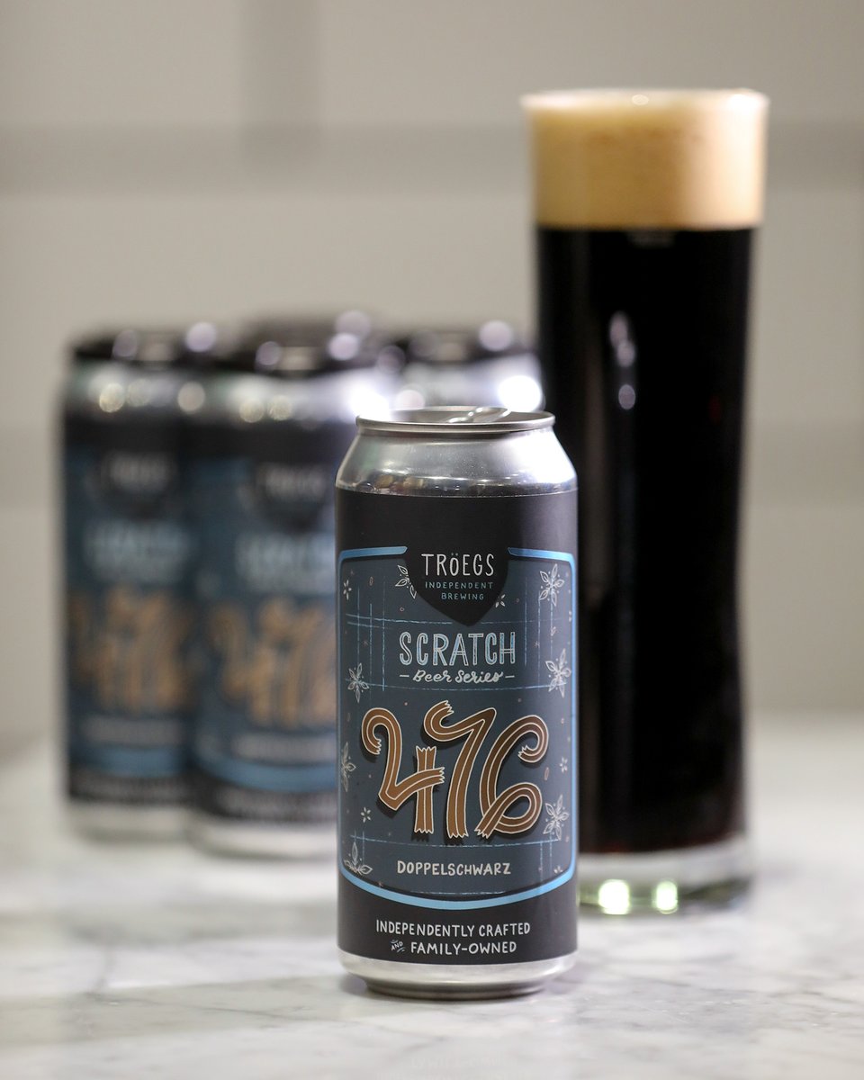 TroegsBeer's tweet photo. Now available, just here at the brewery, it's Scratch #476 Doppelschwarz! You'll love to curl up around the fire with notes of crusty hearth-baked bread, chocolate and molasses in this black walnut-hued lager. Draft &amp; 16-oz. cans. https://t.co/3GGxvlTvAO #ScratchBeer #Troegs https://t.co/lTP9bKYKlH