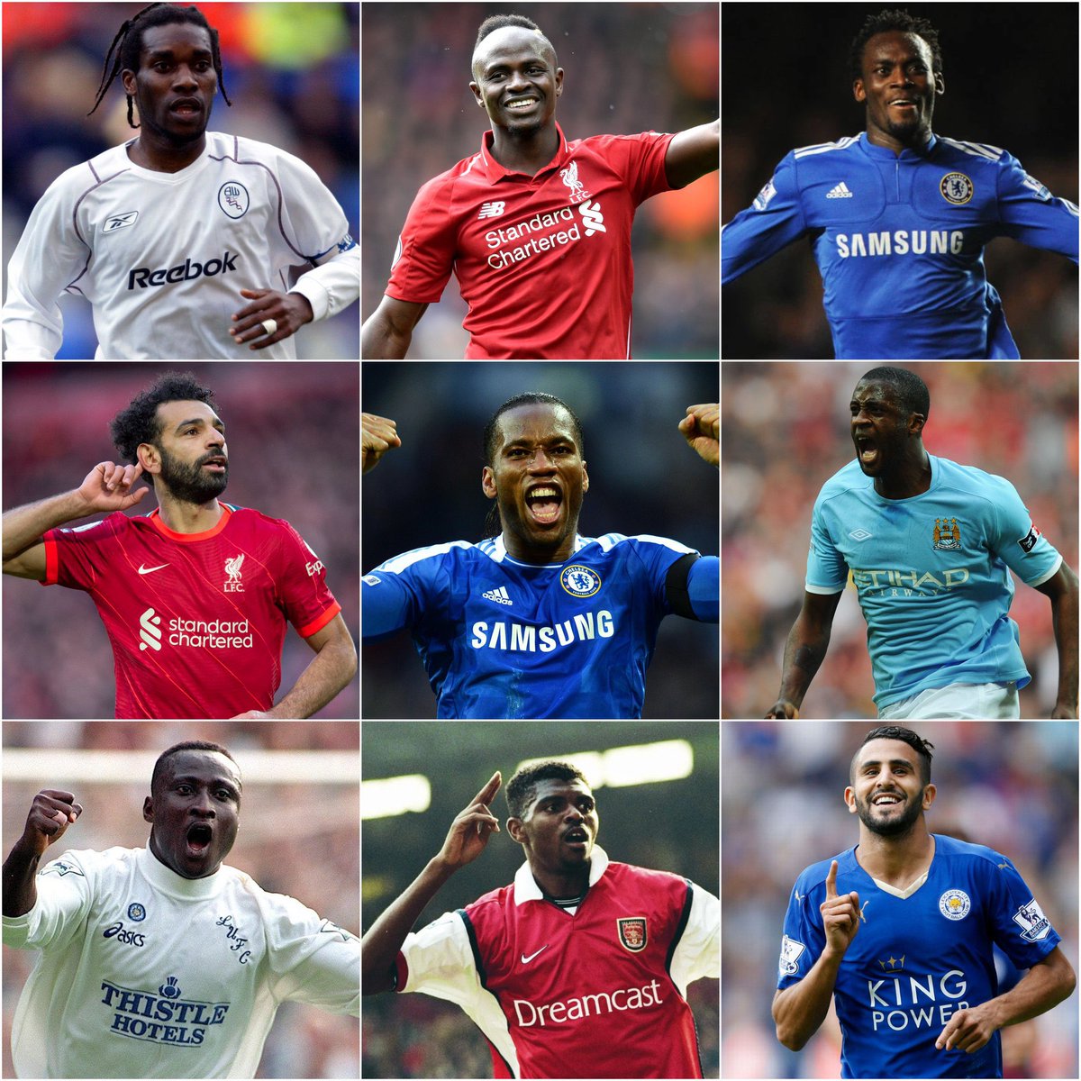 FrankKhalidUK's tweet photo. Who is your all time favourite African player to of played in the Premier League? https://t.co/0R8JEFaxMf