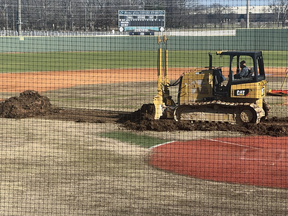 Construction has officially started on turf project!! @SiegelBaseball_ @warnersathconst