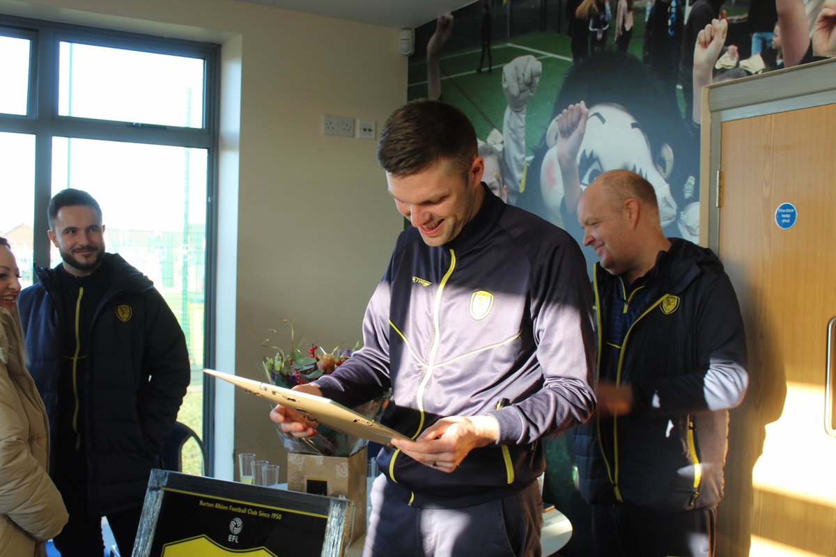 burtonalbionfc's tweet photo. MATT'S DEPARTURE 💛🖤

Club and @BurtonAlbionCT staff have said their goodbyes today to Head of Community Matt Hancock, who is leaving for a new role at @OfficialPVFC.

More here ⤵️
https://t.co/U63pW5Uodf

#BAFC #BACT https://t.co/B10HG3Vg54