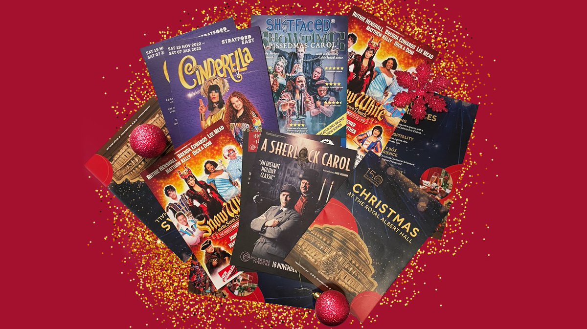 MobiusTheatre's tweet photo. We are in love with all these festive flyers! 🎄⛄️

Sending seasonal wishes to @DEMProduction5 @NewWimbTheatre @stratfordeast @lsqtheatre @RoyalAlbertHall and all our other clients. https://t.co/EHFyz4pphz