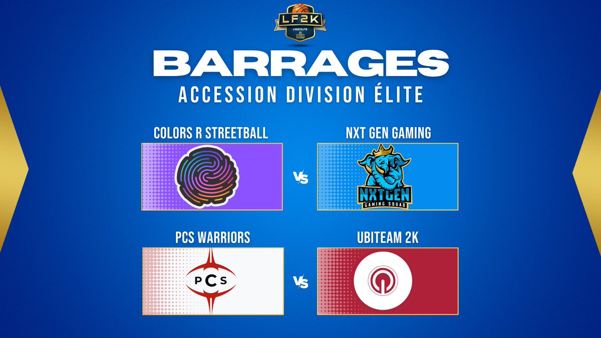 𝗖𝗛𝗔𝗠𝗣𝗜𝗢𝗡𝗡𝗔𝗧 𝗗𝗘 𝗙𝗥𝗔𝗡𝗖𝗘 🇫🇷

Dernier rendez-vous de la saison du championnat de France ce soir avec les matchs de barrage 🔥

<a href="/ColorsEsport/">Colors Esport</a> ⚡ <a href="/NxtGenEsport/">NXT GEN GAMING</a> 
<a href="/PCS_Original/">Project Conquerors (PCS)</a> ⚡ @Started2k 

À suivre en MULTIPLEX dès 21H30 sur :
➡️ twitch.tv/HallofGameFR