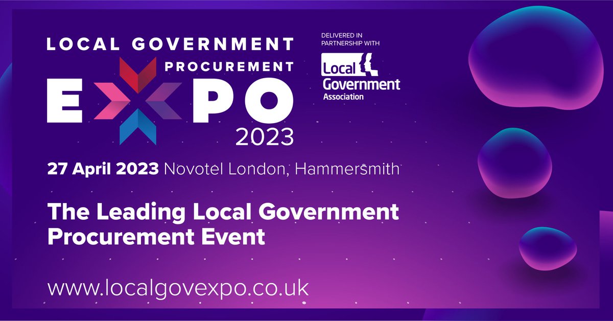The UK's leading local government procurement event returns to the Novotel London Hammersmith on Thursday 27 April 2023.

More information about speakers and sessions will be announced shortly, but save the date today! 
For more information visit the site: bit.ly/3iWxxgL