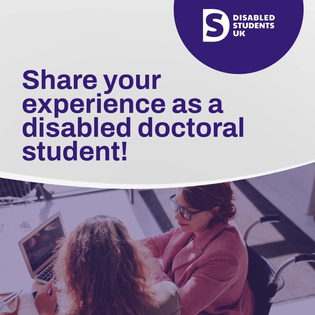 ChangeDisabled's tweet photo. Thanks to those who've already shared their experiences as disabled #DoctoralStudents on our PhD survey.

We hope to understand what you consider to be good practice and the kinds of challenges you face. 

If you haven't yet, you can participate here: https://t.co/LkDSGRMCRW https://t.co/SAZ2zKi9f5