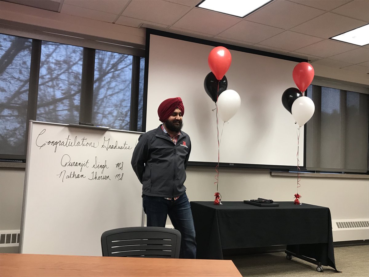 UNL_BSE's tweet photo. Congratulations are in order for BSE grad students earning their degrees tomorrow! This semester Puranjit Singh (pictured) and Nathan Thorson are both earning master's degrees. 🎓 https://t.co/EOEWE5TnNu