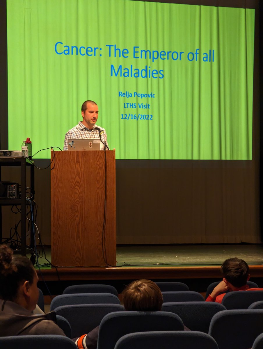 Dr. Popovic presents to freshman Biology classes on the science of Cancer and current research in the field.  Students have been learning about Cancer in their classes and really impressed Dr. Popovic with some of their knowledge and questions.

#WeAreLT