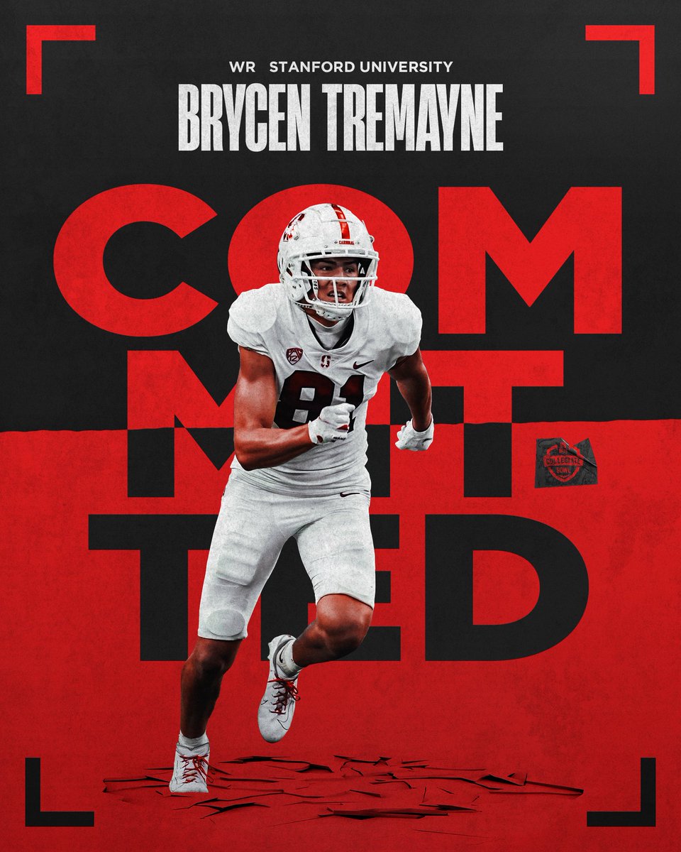 Excited to see @brycen_tremayne in Pasadena next year 😎 Brycen Tremayne ended last season with 490 receiving yards on 38 receptions, and three touchdown grabs. Welcome, Brycen 🤝   #NFLPABowl | #Path2Pasadena | #GoStanford