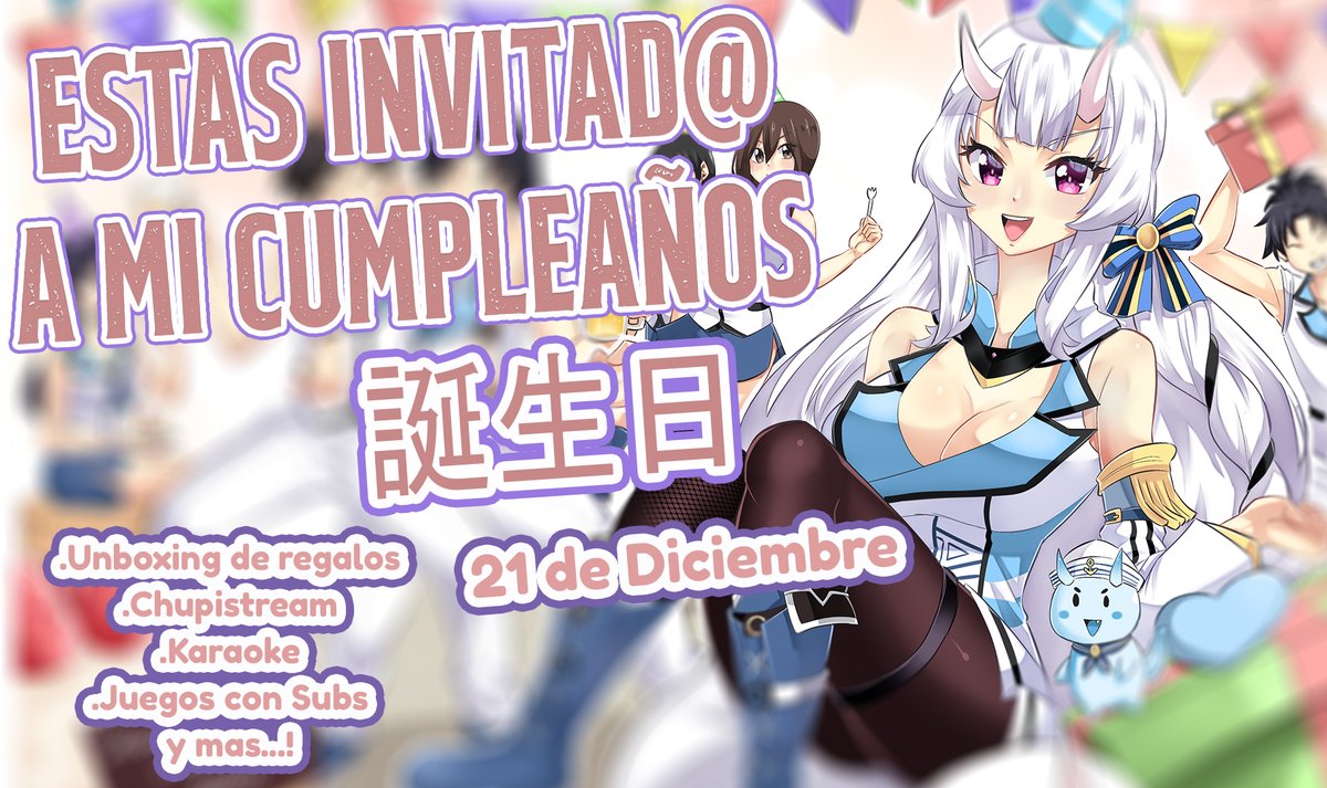 Marinero! este 21 de diciembre estas invitado a mi fiesta de cumpleaños! no  faltes! Sailor! This December 21 you are invited to my birthday party! do  not miss it! ---https://t.co/xETfsIfjwc #Vtubers #Vtuber #, image size:1200x713