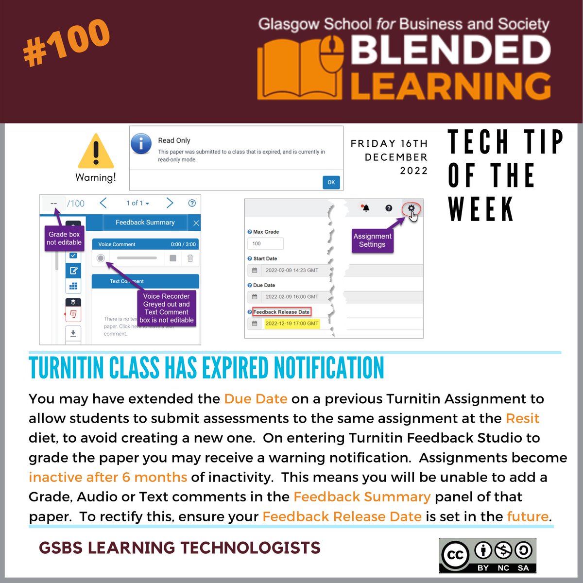 GSBS learntech (@gsbslearntech) on Twitter photo Today is our final <a href="/GCU_GSBS/">Glasgow Caledonian University GSBS</a> <a href="/ecmcglone/">Elizabeth McGlone</a> #GSBSTTotW which advises that <a href="/Turnitin/">Turnitin</a> assignments become inactive after 6 months inactivity putting papers into read-only mode! #100 Click the links to view all our previous tech tips! sway.office.com/7AUAzercGbFg5o… sway.office.com/uFx0fO0Av5eP7F… Today is our final <a href="/GCU_GSBS/">Glasgow Caledonian University GSBS</a> <a href="/ecmcglone/">Elizabeth McGlone</a> #GSBSTTotW which advises that <a href="/Turnitin/">Turnitin</a> assignments become inactive after 6 months inactivity putting papers into read-only mode! #100 Click the links to view all our previous tech tips! sway.office.com/7AUAzercGbFg5o… sway.office.com/uFx0fO0Av5eP7F…