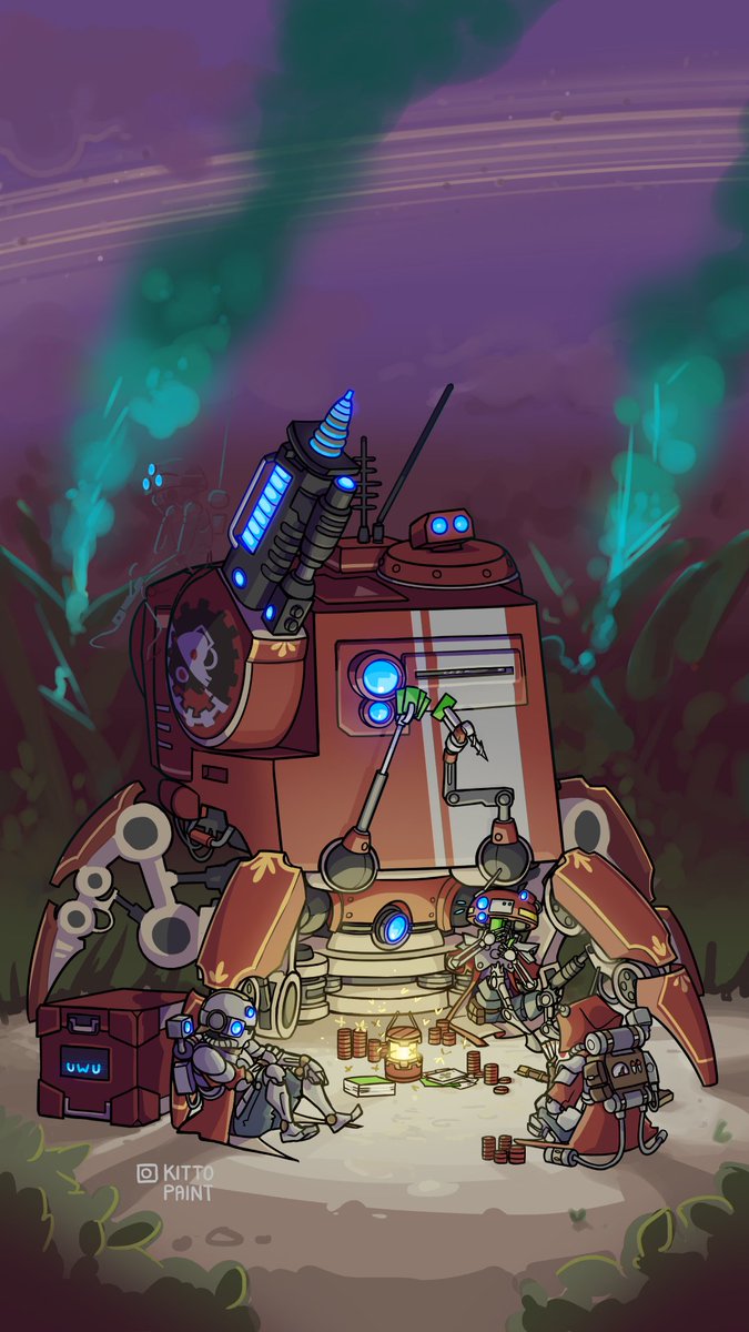 kitto_paint's tweet image. I was not drawing basically at all before this year, so this year have shown me that the only thing motivating me to draw is my skitarii propaganda.