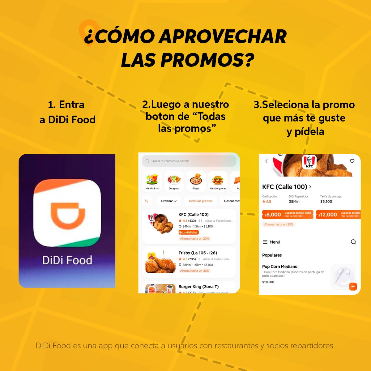 Si de ahorrar se trata, lo mejor es que vayas directamente al grano. Ingresa al botón de “todas las promos ” en DiDi Food y encuentra los mejores restaurantes con promos irresistibles 🤩
