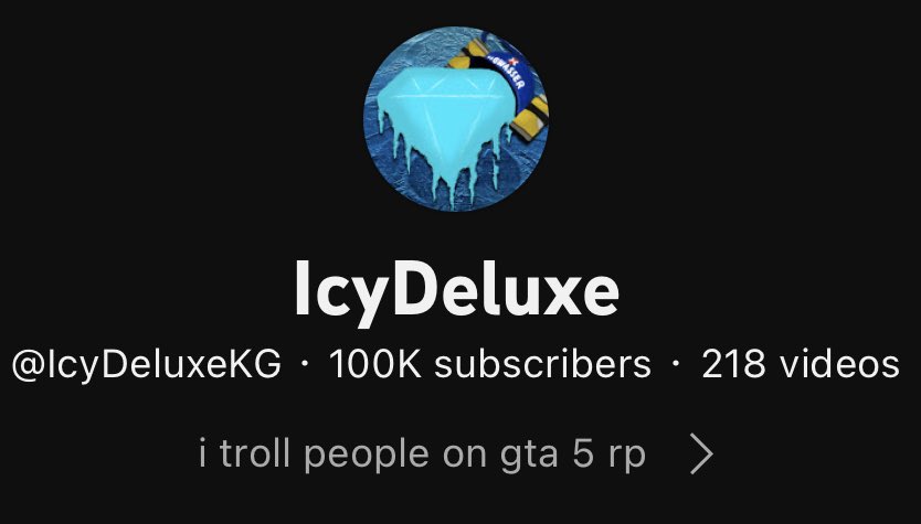 IcyDeluxeKG's tweet photo. Thank you for 100k subs on YouTube 🥹❤️🙏 https://t.co/JzyoegpNrj