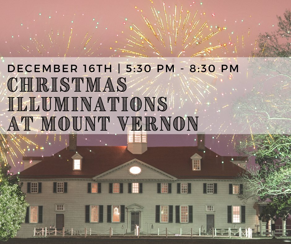 Fireworks? Check. ✅
River view? Check. ✅
Winter Market? Check. ✅

Join Mount Vernon for their Christmas Illumination tonight

👉mountvernon.org/plan-your-visi…

#mountvernon #christmasillumination #familyfriendly #Friday #wintermarket #historic #makingmemories  #happyholidays