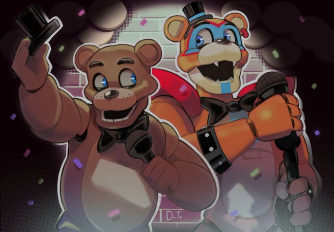 Something old, something new. Happy fnaf anniversary!🐻🎊 (art by me) :  r/fivenightsatfreddys