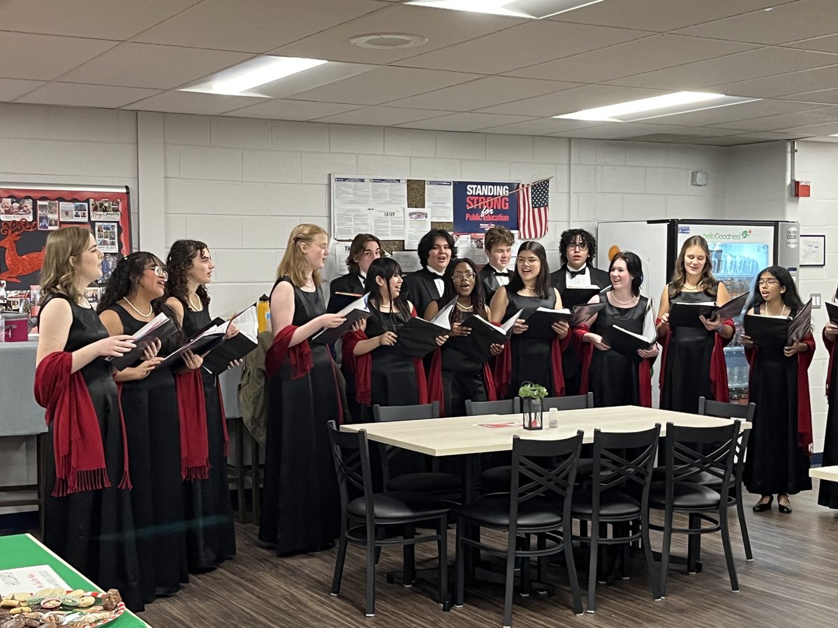 wegoprincipal's tweet image. Honors Choir students serenading the staff is a highlight of the holidays at WeGo