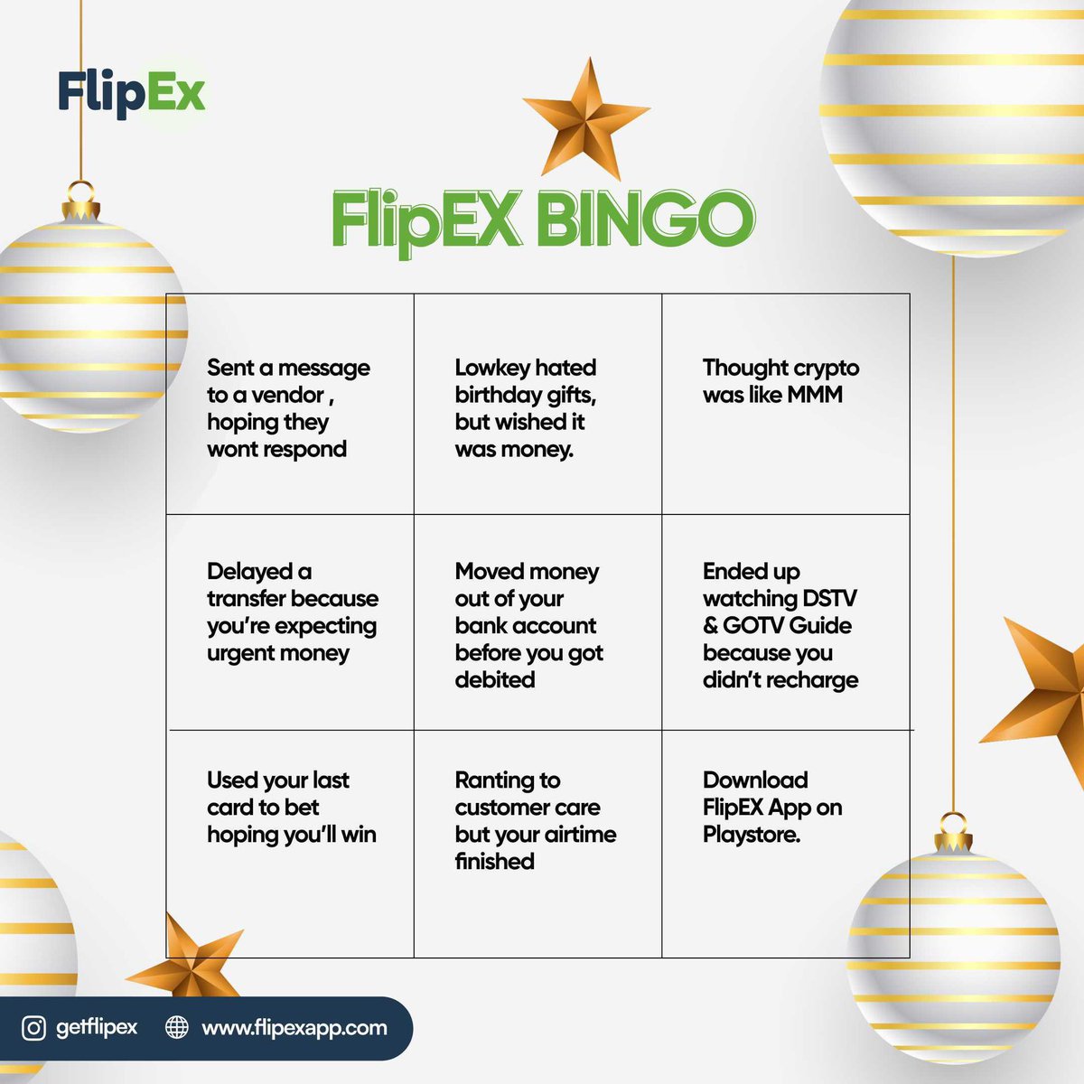 getflipexapp's tweet photo. Before you turn up, let’s see how interesting your financial transactions are?
#16December #one31calendar2023 #palava #DecemberWish #flipex https://t.co/nZNpObALIM