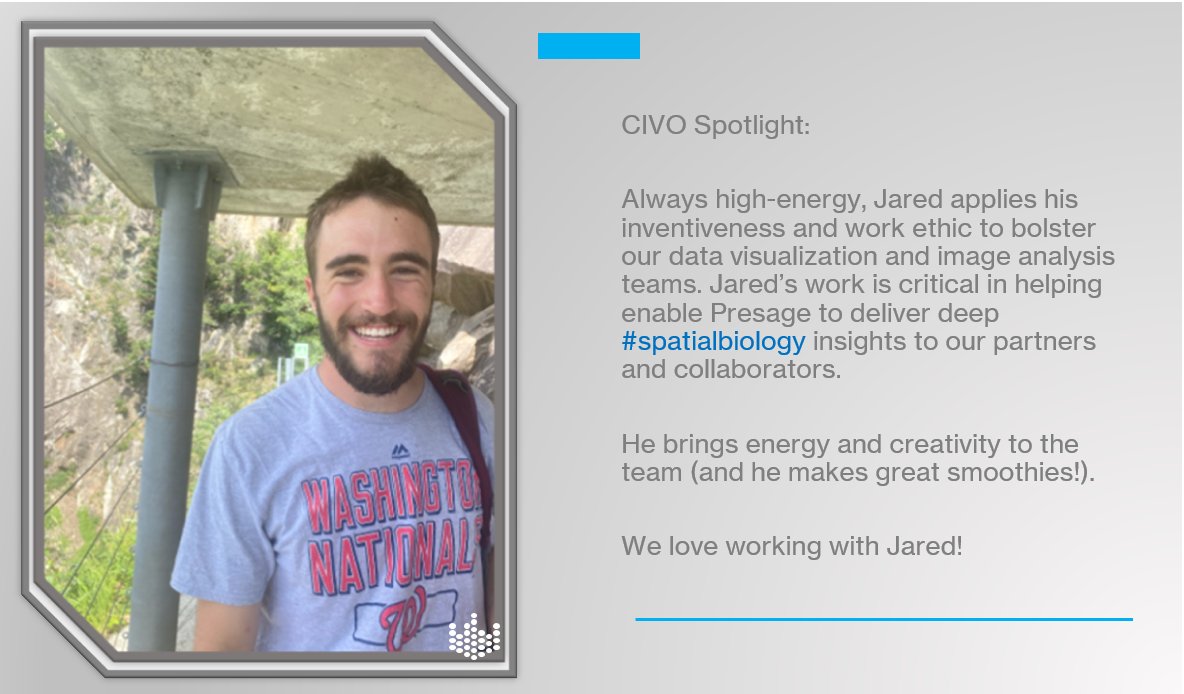 This week, #presagebio is shining the spotlight on our Research Associate, Jared Williams!