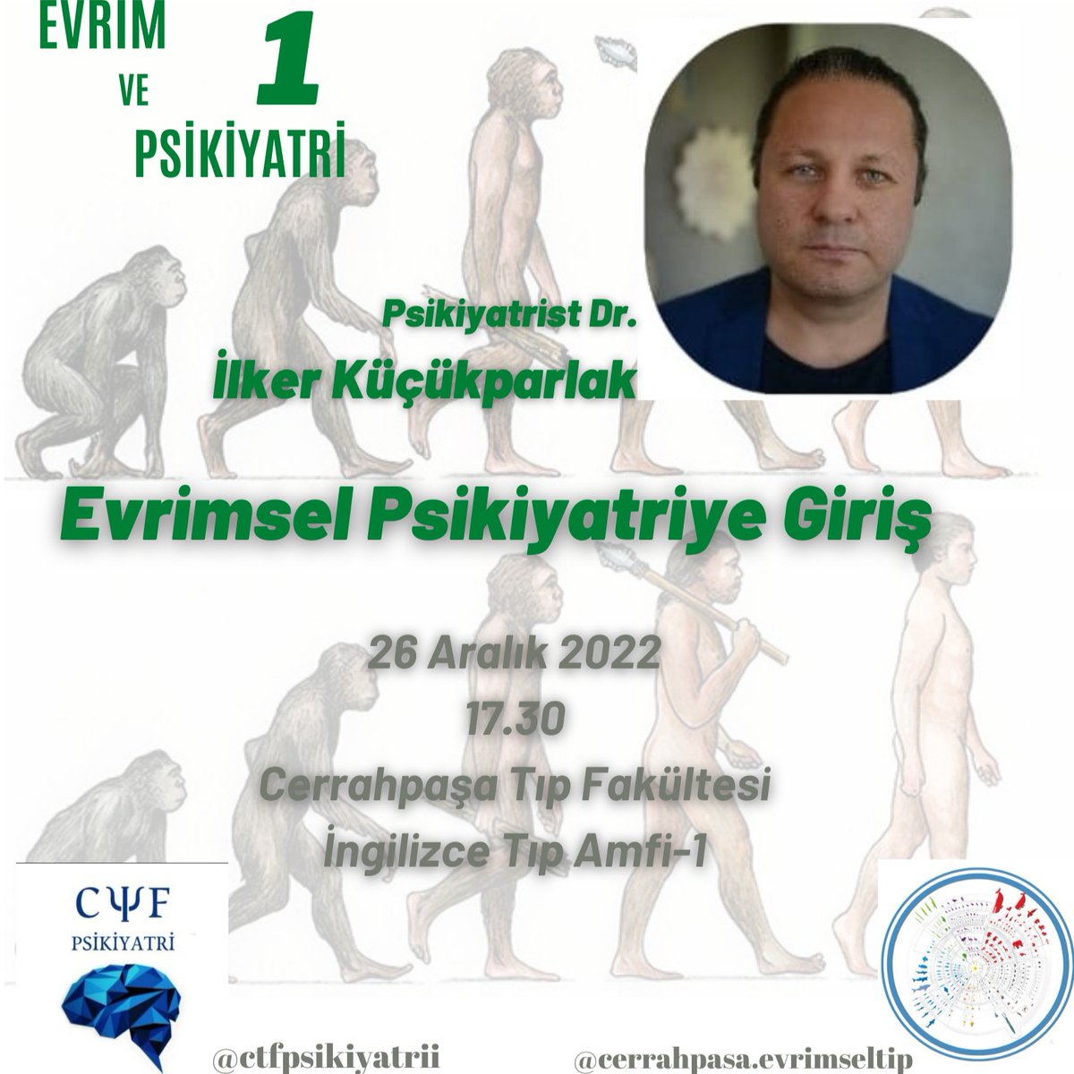 ctfpsikulubu's tweet photo. Darwin'den bu yana özellikle psikoloji alanına yansımalarıyla evrimin değişimini ve başlıca sorunlarını tartışmak için toplanıyoruz.Cerrahpaşa Tıp Fakültesi Psikiyatri Kulübü ve Evrim Topluluğu'nun ortak çalışmasına,Evrim ve Psikiyatri Sohbetleri'nin ilk etkinliğine davetlisiniz! https://t.co/PaQ1hFofbj