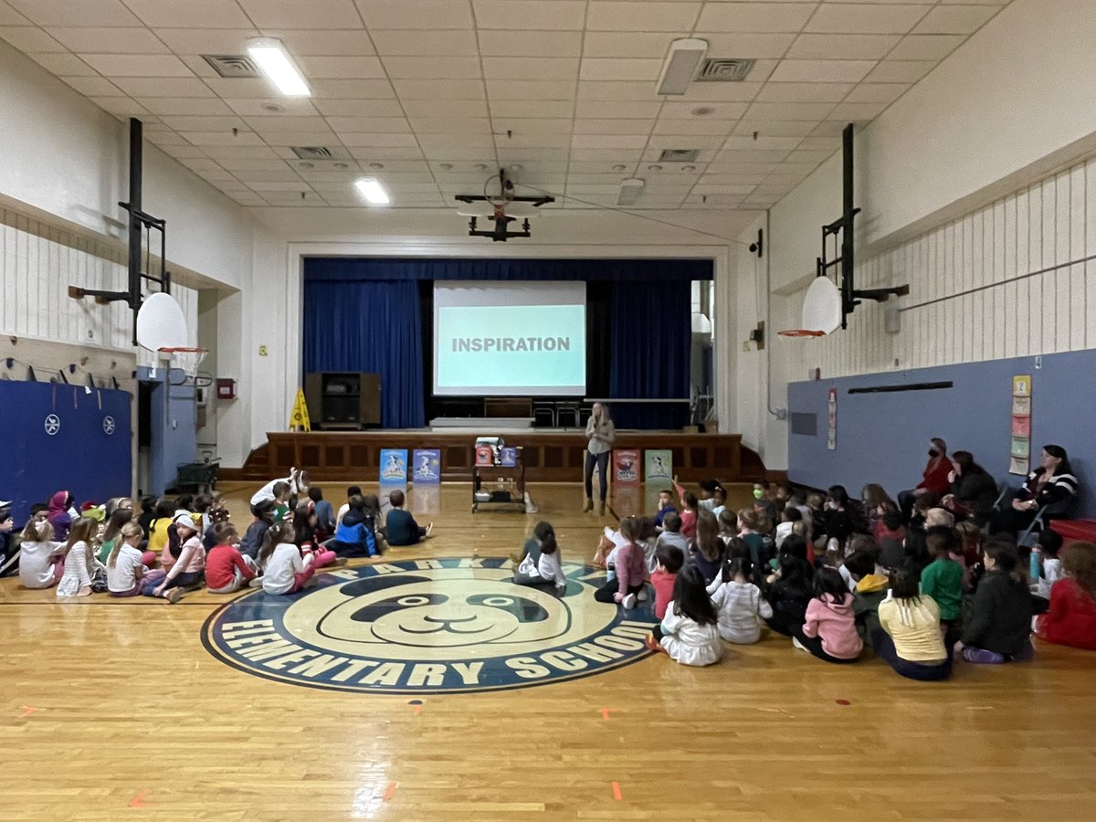 AliciaKrauss's tweet photo. Thank you Miranda Mittleman @_pawsandthink for visiting to Parkway. Students loved your message about finding inspiration for writing , and the PAWSitive messages your books share! And of course Weaver was the real Star! 🐾📚 @PESPandas @J_RidenourFCPS https://t.co/JtM0Pk1jp9