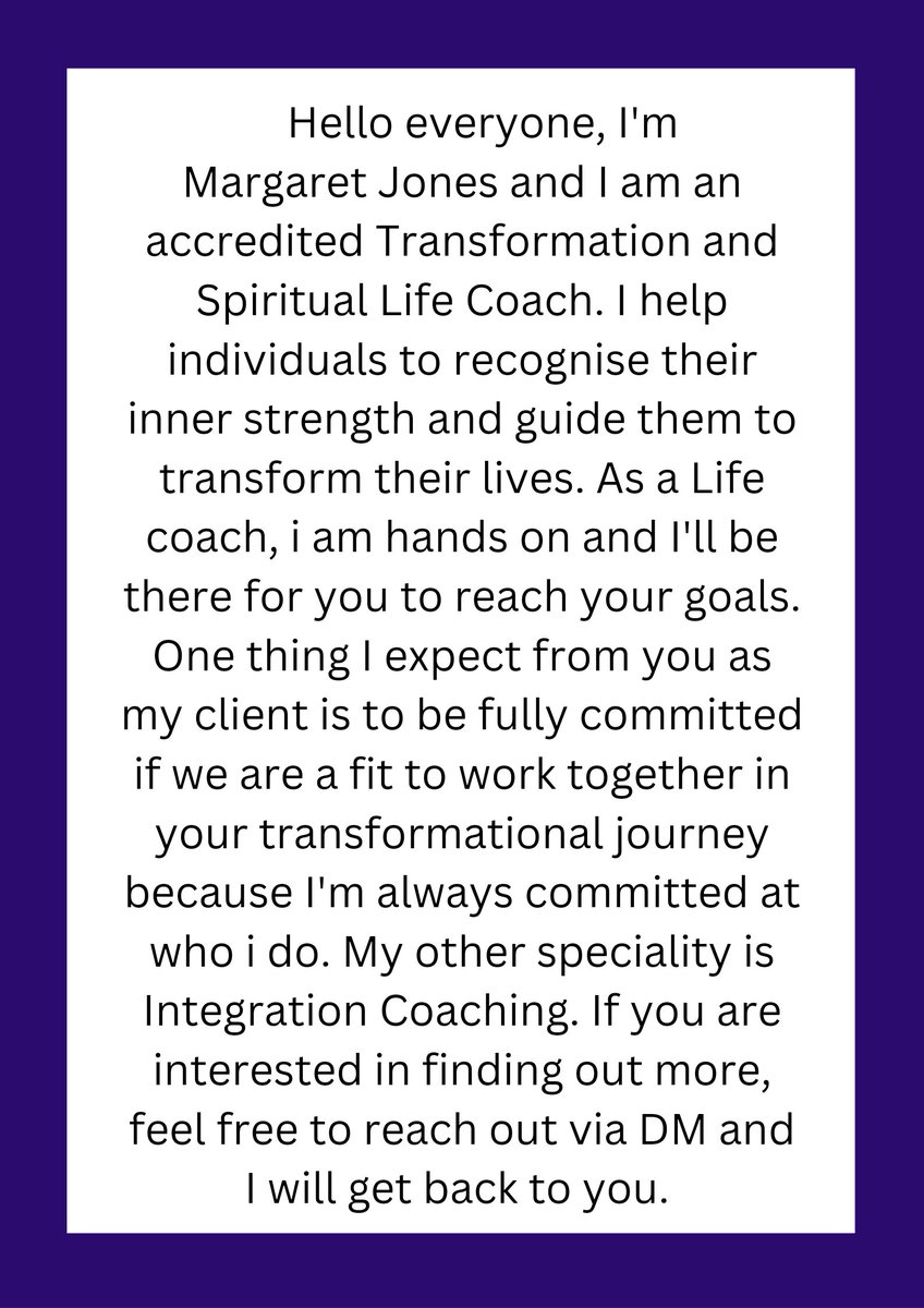 ImMissyJay's tweet photo. Hello everyone 😊, I'm Margaret Jones and I am an accredited Transformation and Spiritual Life Coach.
#lifecoach #immargaret #integrationcoach #spiritualcoach #onetoonelifecoaching #transformationalcoach #onlinecoach #coachmargaret #coachmargaretjones #vipcoach #elitecoaching https://t.co/bO659LuXy7