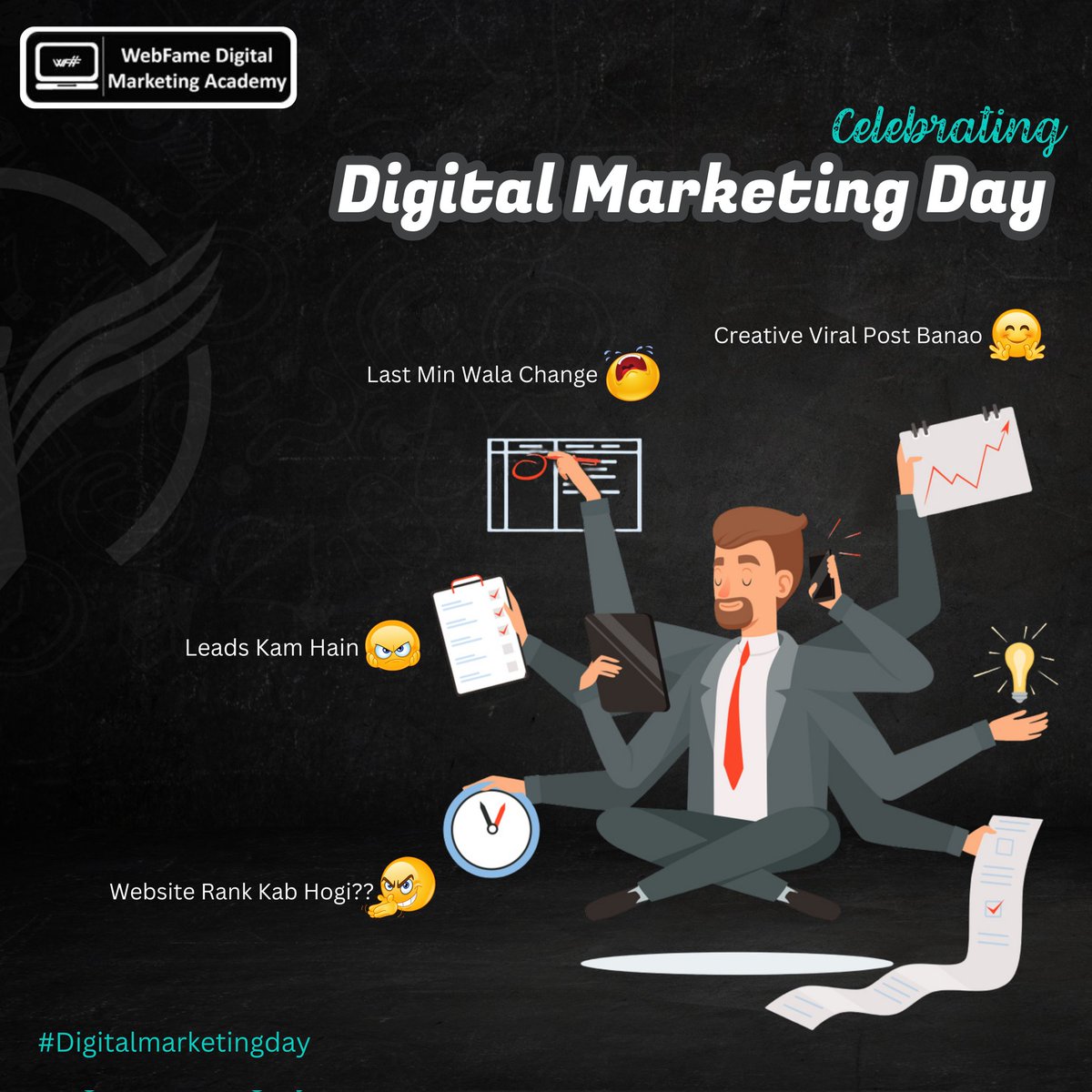 Digital marketing is all set to shape our present and future into something better to make things more convenient. 

Let's join hands together in celebrating this incredible day..!

Happy Digital Marketing Day. 💜
#digitalmarketingday #digitalmarketingday2022 
 #webfameryp