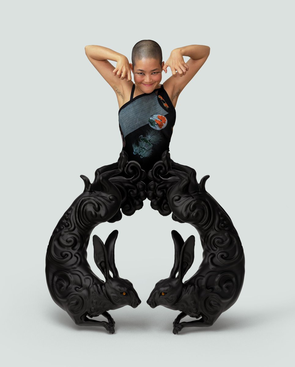 Portrait of Kyoko Takenaka 竹中響子 <a href="/jinjabrew/">Kyoko Takenaka 竹中響子</a> for Lunar New Year 2023, the Year of the Water Rabbit.