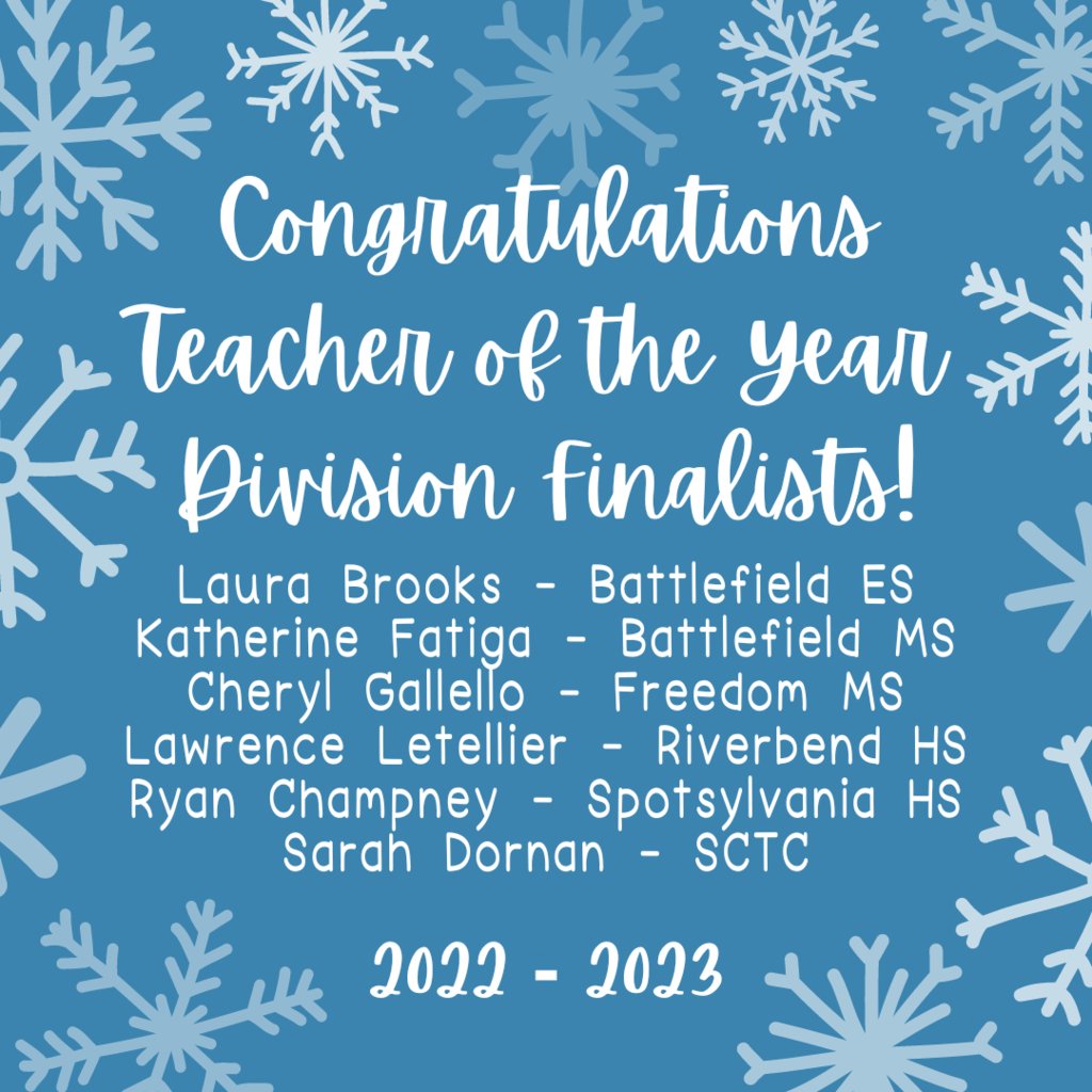 SpotsyCTC's tweet photo. Congratulations to @spotsyctc ITRT Sarah Dornan for being selected as a Finalist for @spotsyschools Division Teacher of the Year. 
#finalist #teacheroftheyear #spotsyctc #togetherwearescps #itrt https://t.co/aToNA7kSzn