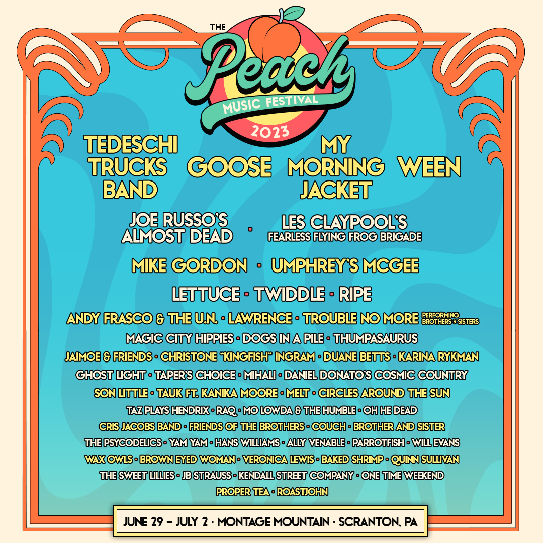 🍑🍑🍑 See you at @PeachMusicFest at Montage Mountain in Scranton, PA next summer with Trouble No More and a very special Taz Plays Hendrix set 🎸⚡️ #ThePeach Tix on sale now at thepeachmusicfestival.com