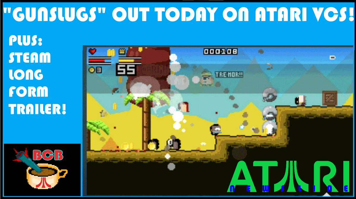 ballistikcoffee's tweet photo. Heads up! Live NOW! Out today on #AtariVCS: #GunSlugs by #OrangePixel! Watch the full #Steam preview! Only here on #Atari #Newsline! #gaming #vintagegaming  Click here: https://t.co/hCP4840AEw https://t.co/5TZRfHpFBs