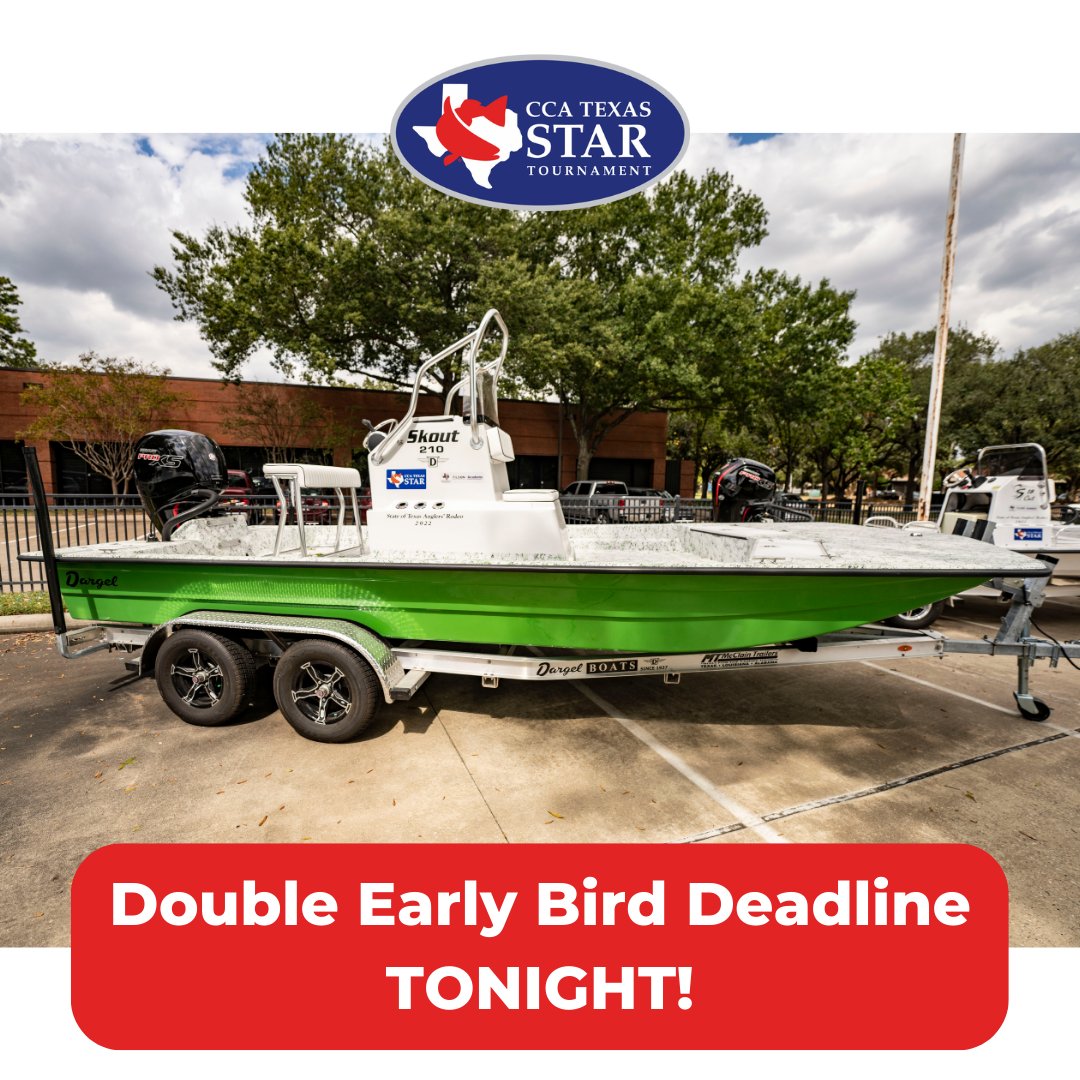 CCA_Texas's tweet image. 🚨 THE DOUBLE EARLY BIRD DEADLINE IS TONIGHT 🚨

REGISTER ➡ membership.joincca.org/web/Online2/Si…

If you register for next year's 2023 CCA Texas STAR Tournament by TONIGHT, Friday, December 16 at 11:59PM, you'll receive not one, but TWO entries in the Early Bird Drawing for a chance to WIN..