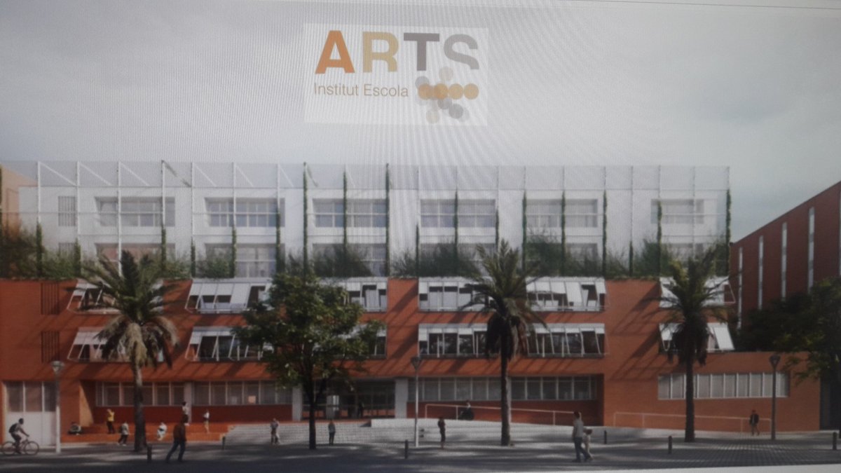 IE_ARTS's tweet photo. Visita de participants del congrés europeu #ECASS contra la segregació escolar. Hem explicat el nostre projecte d'institut escola i com hem trencat la situació de desequilibri entre centres respecte a la composició social del seu alumnat. @consorciedubcn https://t.co/r148YKb6dl
