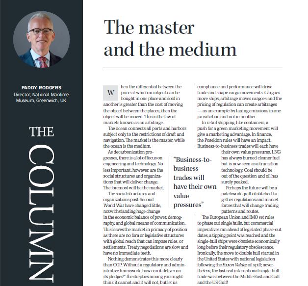 In the first edition of 2023, <a href="/paddyjorodgers/">Paddy</a> writes about the balance between the master and the medium - the market and the ocean. His full view in the January/February edition
