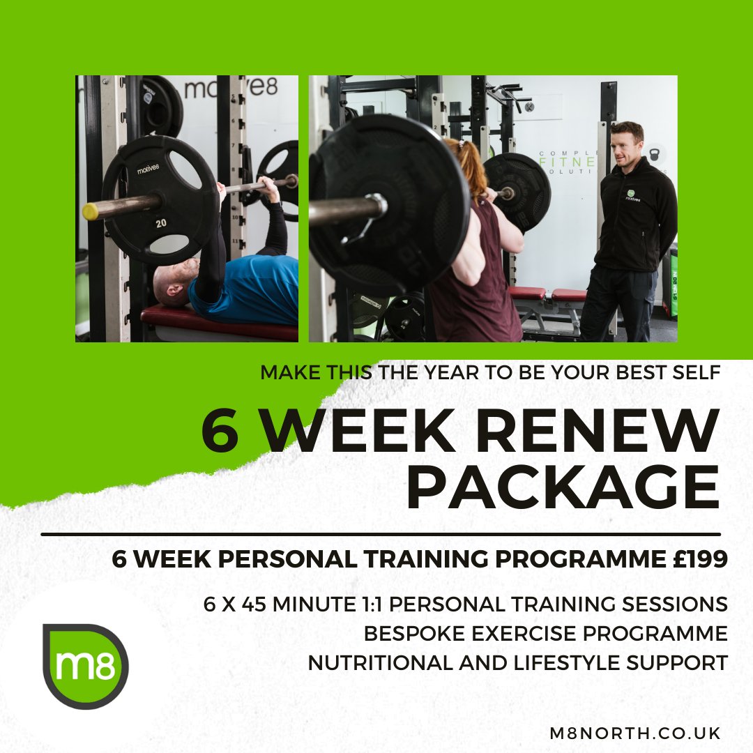 The fifth and final day of our 5 Days of Fitness! 
Looking for something to blast the cobwebs away in the New Year? Or something to kickstart your New Year's Fitness Resolutions? Our 6 Week Renew Package is for you!