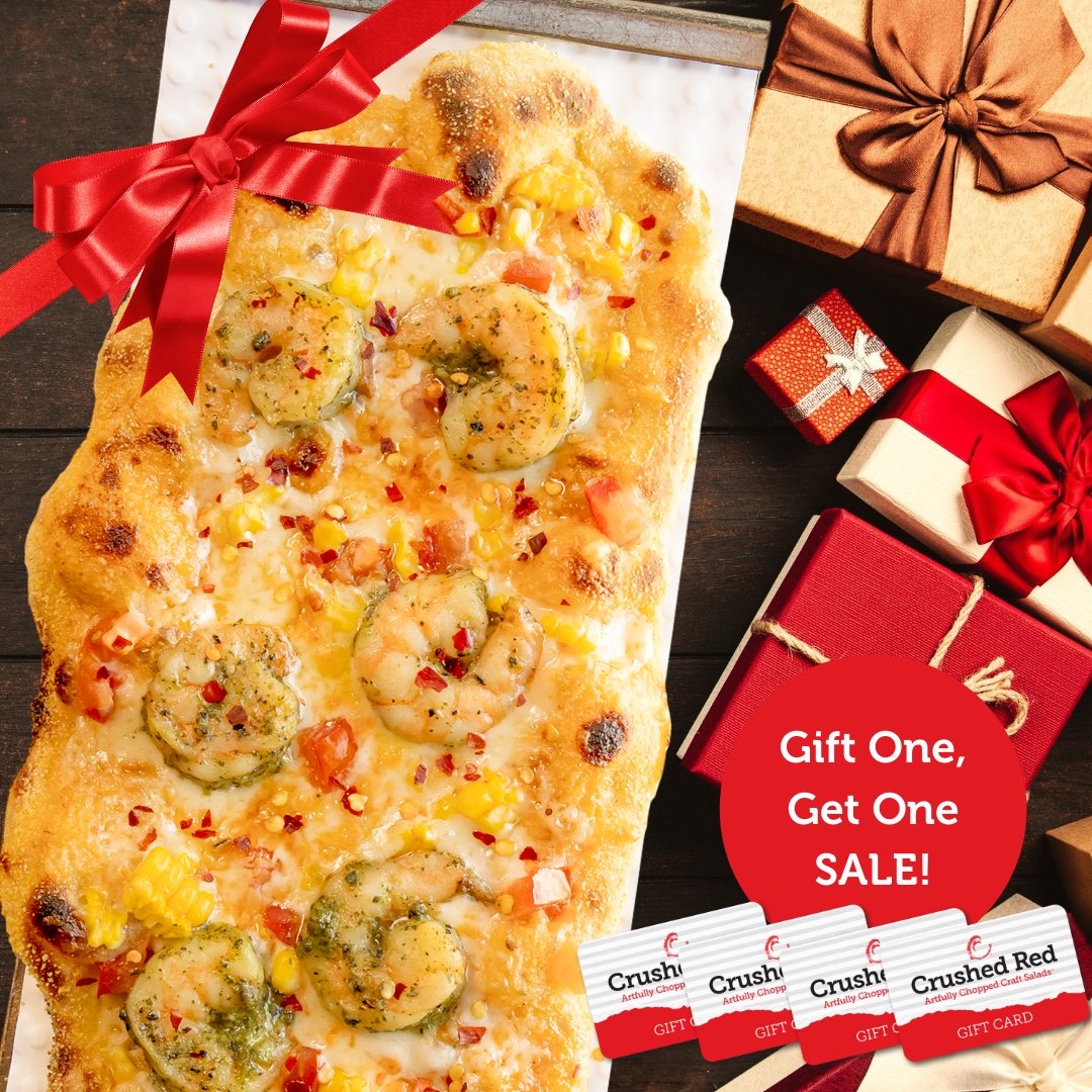 crushedredsalad's tweet photo. Give the Gift of SOUTH COAST SHRIMP PIZZA this holiday season! For every $50 gift card you purchase, you'll get a bonus $10 gift card. Spend $100, get $20. You get it. Treat yourself or spread the love! Offer available in-store or curbside only. #stl #pizza #shopstl https://t.co/F9VKTQKbJz