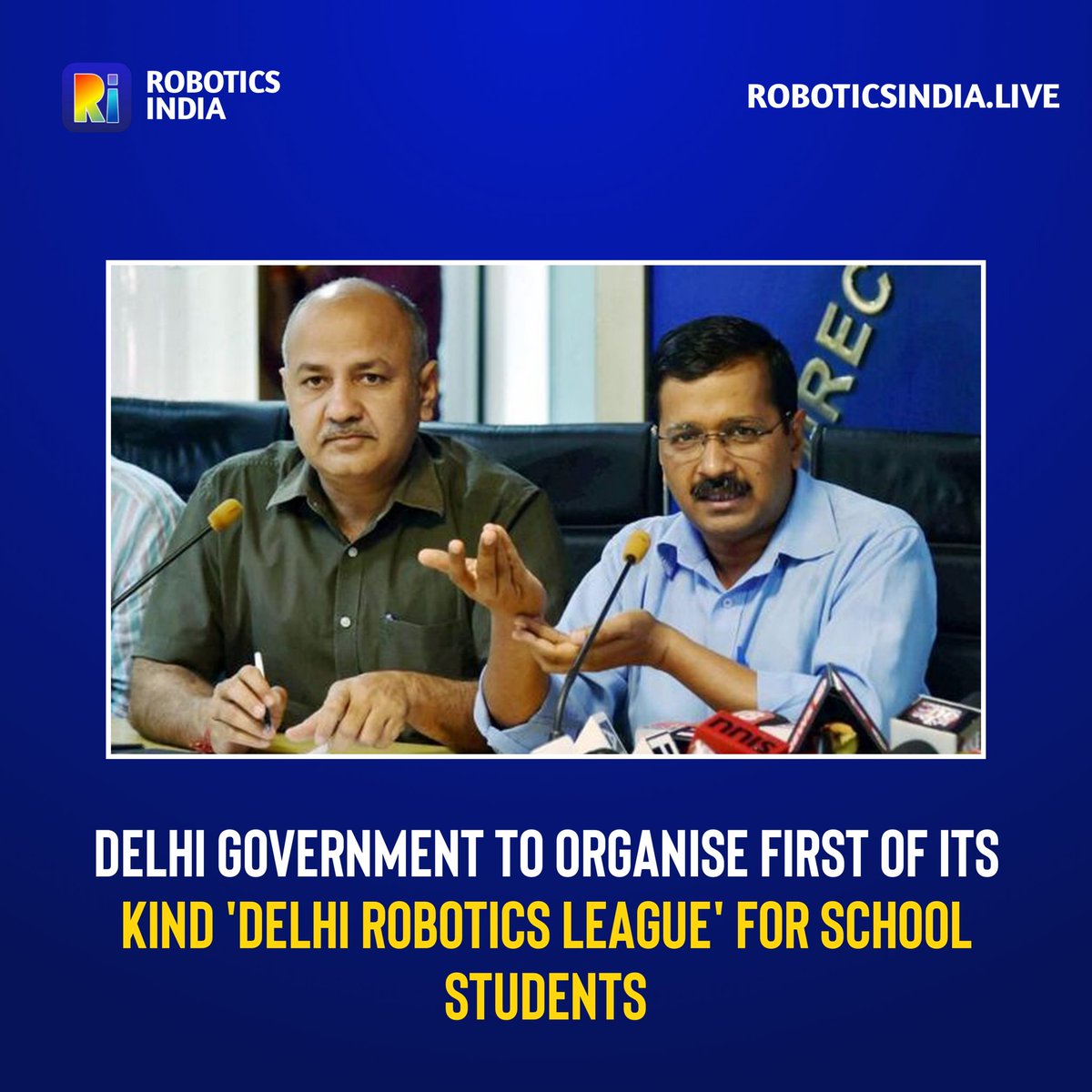 robotics4india's tweet photo. Delhi Government to organise first-of-its-kind 'Delhi Robotics League' for school students
#robotics #drones #roboticsindia #roboticscompetition #roboticsleague https://t.co/BU0bFX7Ffc